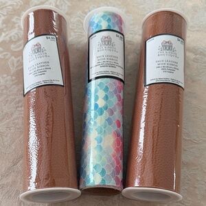 Brown and Multicolor Faux Leather Wide Ribbon by Simplicity